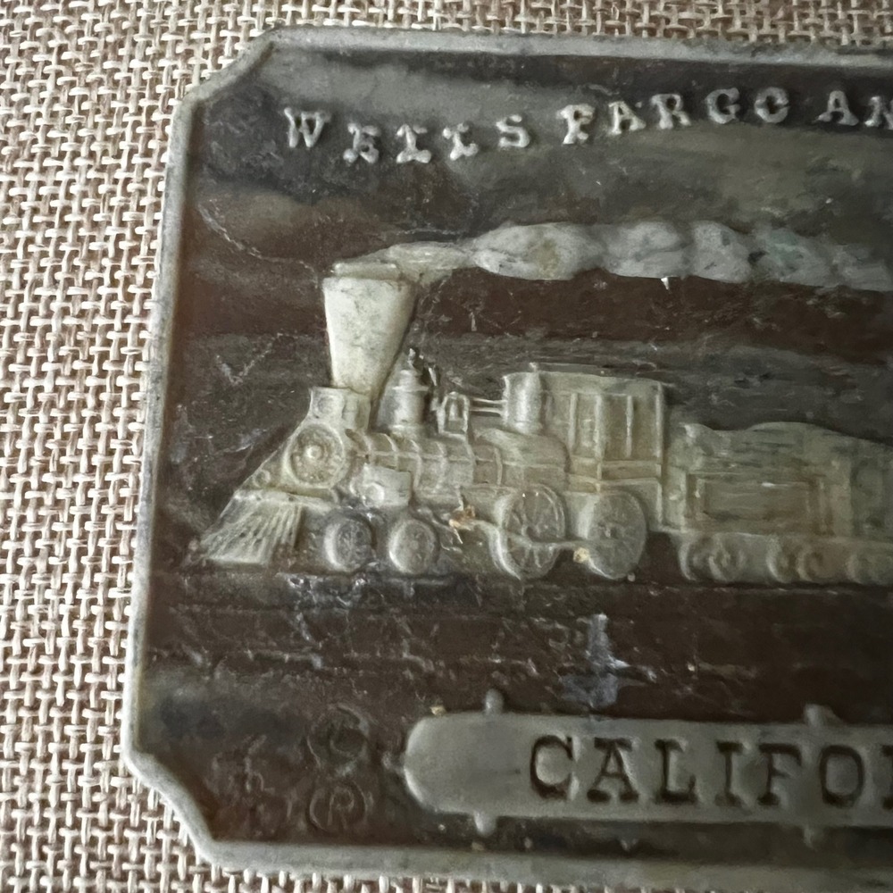 Wells Fargo and‎ Company California Train Belt Buckle 3.5x2.25 Western Aesthetic